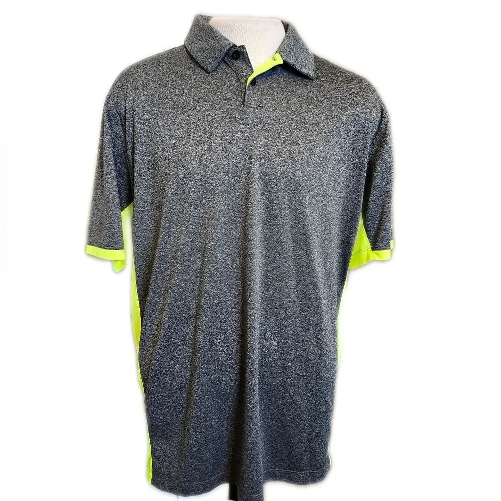 Nike Golf tour performance dri-fit heathered gray & neon yellow XL - Picture 1 of 6